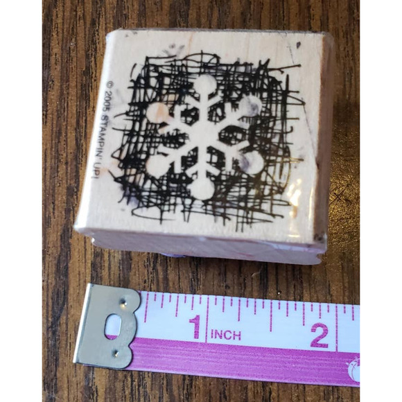 Stampin Up Inky Winter Snowflake Wood Mounted Rubber Stamp - Picture 4 of 9